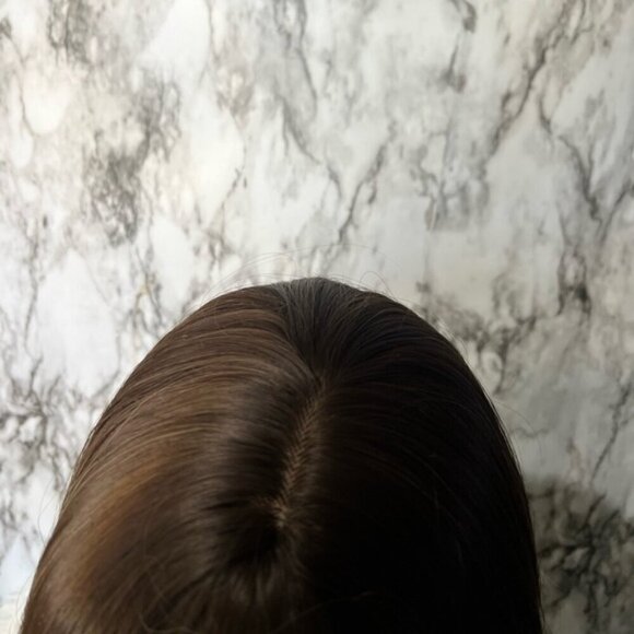 22 Inch Brown Roots Light Blonde Medium Balayage Wig with bangs Natural Look - Picture 6 of 8